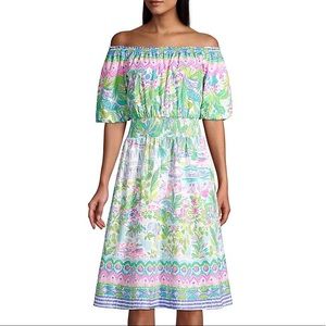 NWT Lilly Pulitzer Camille Off-The-Shoulder Dress